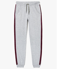 pantalon de jogging chine avec bandes en velours gris8007501_1