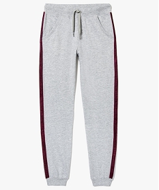 GEMO Pantalon de jogging chiné avec bandes en velours Gris