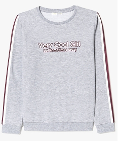 sweatshirt imprime en molleton gris8008401_1
