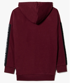sweatshirt a capuche imprime avec cordon satine rouge8008701_2
