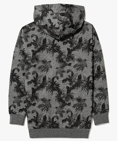 sweatshirt a capuche imprime avec cordon satine gris8009001_2
