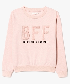 sweatshirt uni imprime a lavant rose8009501_1