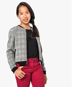 GEMO Veste teddy zippée style rock vert chine