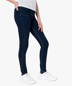 GEMO Jean fille coupe skinny taille haute Bleu