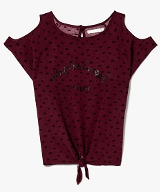 GEMO Top épaules dénudées à motifs all-over Rouge