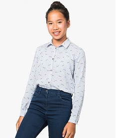 GEMO Chemise fluide boutonnée à motifs kaki chine