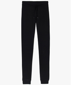 GEMO Pantalon de jogging en jersey bouclette uni Noir