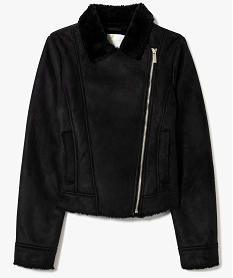 GEMO Blouson aviateur effet peau retournée noir standard