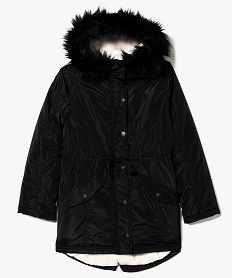 parka fille sherpa avec capuche noir doudounes8014701_1