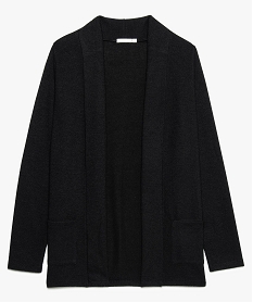 GEMO Gilet fille fluide à col châle porté ouvert noir standard
