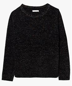 GEMO Pull grosse maille douce pailletée noir chine