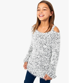 GEMO Pull duveteux à épaules dénudées gris standard