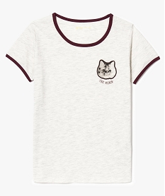 GEMO Tee-shirt avec finitions biais contrastantes Beige