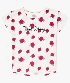 GEMO Tee-shirt ado fille à motifs blanc standard