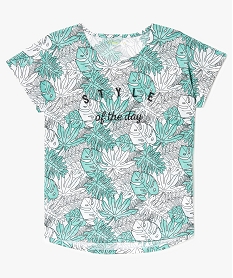 GEMO Tee-shirt ado fille à motifs vert vif