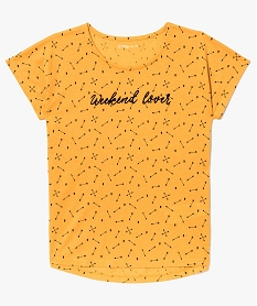 GEMO Tee-shirt ado fille à motifs Jaune