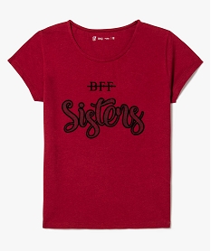 GEMO Tee-shirt à manches courtes en coton avec motifs Rouge