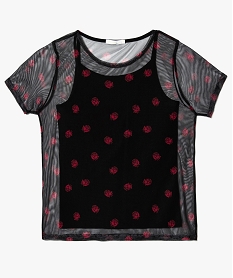 GEMO Tee-shirt 2 en 1 en tulle Imprimé