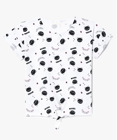 GEMO Tee-shirt à nouer motifs blanc standard