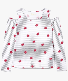 GEMO Tee-shirt à manches longues avec épaules dénudées orange vif