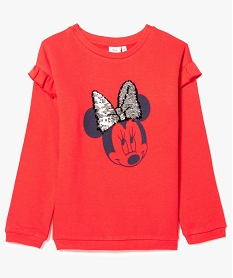 GEMO Sweat à manches volanté avec sequins magiques - Minnie Mouse Rouge