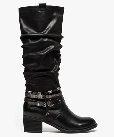 bottes glamrock a tige plissee noir8037401_1