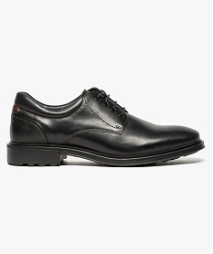 GEMO Derbies en cuir à talon cranté noir standard