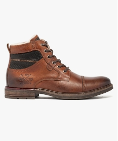 GEMO Bottines homme doublées fourrure imitation Orange