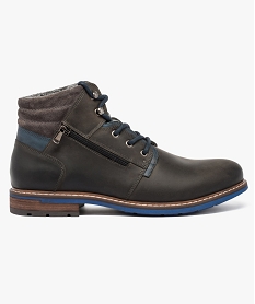 GEMO Boots fourrés à semelle crantée contrastante Gris