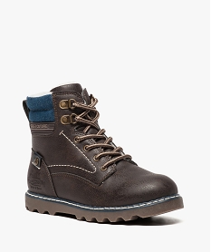boots garcon doubles avec zip et lacet et semelle crantee brun8040701_2