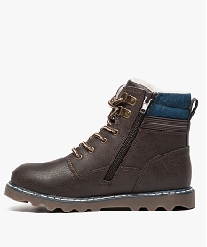 boots garcon doubles avec zip et lacet et semelle crantee brun8040701_3