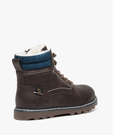 boots garcon doubles avec zip et lacet et semelle crantee brun boots et bottillons8040701_4