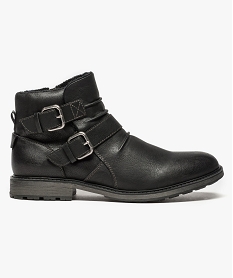 GEMO Boots homme avec boucles métalliques et intérieur noir standard