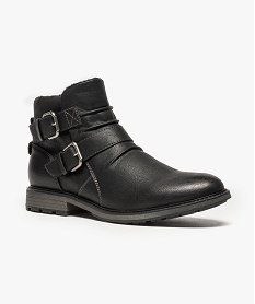 boots homme avec boucles metalliques et interieur noir bottes et boots8040801_2