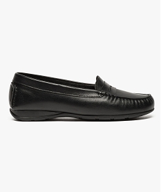 GEMO Mocassins femme en cuir uni et semelle à picots 2779