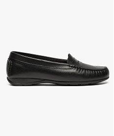 mocassins femme en cuir uni et semelle a picots noir8041201_1