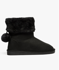 GEMO Boots fourrés à pompons noir standard