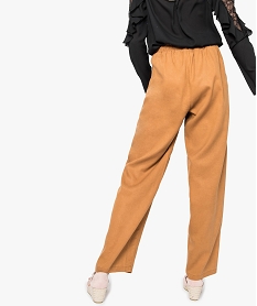 pantalon carotte en tencel noue a la taille jaune8051601_3