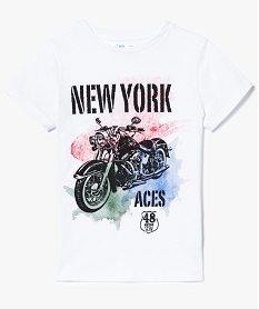 GEMO Tee-shirt à manches courtes avec motif Harley Davidson Blanc