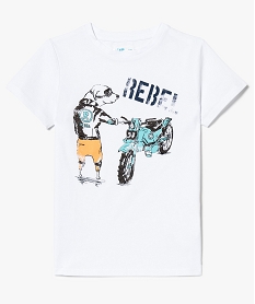 GEMO Tee-shirt à manches courtes avec motif motard Blanc