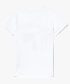 tee-shirt a manches courtes avec motif motard blanc8053201_2