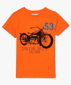 GEMO Tee-shirt à manches courtes avec motif moto sur lavant Orange