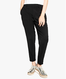GEMO Pantalon à pinces taille élastiquée noir standard