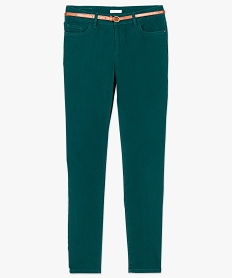 pantalon en toile avec fine ceinture pour femme vert pantalons8057701_4
