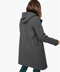 manteau femme duffle-coat a capuche et boutonnage asymetrique gris8058701_3