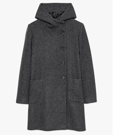 manteau femme duffle-coat a capuche et boutonnage asymetrique gris8058701_4