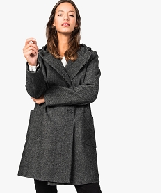 GEMO Manteau femme façon duffle-coat à boutonnage décalé Multicolore