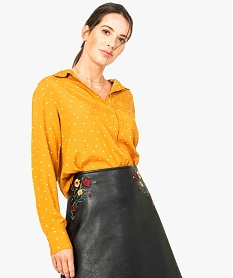 GEMO Chemise imprimée avec large poche poitrine pour femme violet chine