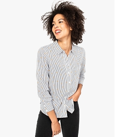 GEMO Chemise imprimée avec large poche poitrine pour femme kaki chine
