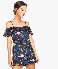 GEMO Combi-short fluide avec décolleté volanté dore